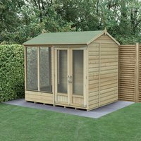 8' x 6' Forest Beckwood 25yr Guarantee Double Door Reverse Apex Summer House (2.42m x 1.99m)