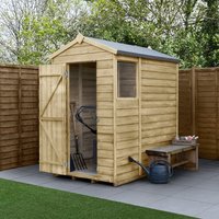 6' x 4' Forest 4Life 25yr Guarantee Overlap Pressure Treated Apex Wooden Shed - Next Working Day Delivery