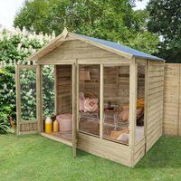 8' x 6' Forest 4Life 25yr Guarantee Double Door Apex Summer House - 4 Windows (2.61m x 1.82m)