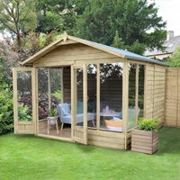 10x8 Apex Summerhouse (3.01m x 2.61m) with Double Doors - Forest 4Life 25yr Guarantee