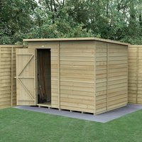 22% discount: 8' x 6' Forest 4Life 25yr Guarantee Overlap Pressure Treated Windowless Pent Wooden Shed (2.52m x 2.05m)