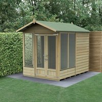 8' x 6' Forest Beckwood 25yr Guarantee Double Door Apex Summer House - 5 Windows (2.42m x 1.99m)