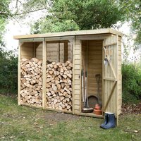 8'11 x 2'10 Forest Pent Large Overlap Logstore with Tool Storage (2.7m x 0.9m)