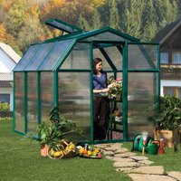 6' x 6' Palram Canopia Rion EcoGrow Small Green Greenhouse with Resin Frame (1.8m x 1.8m)