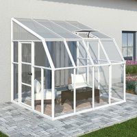 8â x 8â Palram Canopia Rion White Sun Room Walk-In Wall Greenhouse (2.4m x 2.4m)