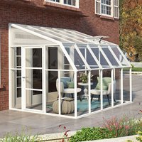 8' x 10' Palram Canopia Rion White Sun Room Walk-In Wall Greenhouse (2.4m x 3.0m)