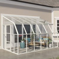 8' x 12' Palram Canopia Rion White Sun Room Walk-In Wall Greenhouse (2.4m x 3.6m)
