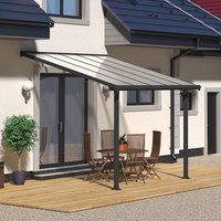 10x10 Palram Canopia Olympia Grey Patio Cover With Clear Panels