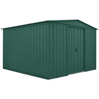 12% discount: 10' x 10' Globel Heritage Green Apex Metal Shed (3.08m x 3.10m)
