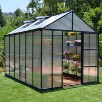 5% discount: 8'x12' Palram Canopia Glory Grey Large Polycarbonate Greenhouse (2.4x3.6m)