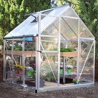 6% discount: 6' x 6' Palram Canopia Hybrid Silver Polycarbonate Greenhouse (1.85m x 1.86m)