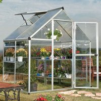 15% discount: 6' x 4' Palram Canopia Hybrid Silver Polycarbonate Greenhouse (1.85m x 1.26m)