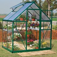 6% discount: 6' x 4' Palram Canopia Hybrid Green Polycarbonate Greenhouse (1.85m x 1.26m)