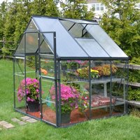 6' x 6' Palram Canopia Hybrid Grey Polycarbonate Greenhouse (1.85m x 1.86m)