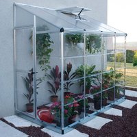 40% discount: 8â x 4â Palram Canopia Hybrid Lean To Silver Polycarbonate Greenhouse (2.44m x 1.25m)