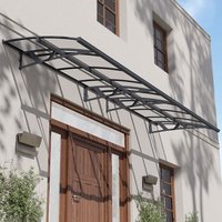 14â8 x 4â7 Palram Canopia Amsterdam 4460 Grey Clear Large Door Canopy (4.47m x 1.39m)