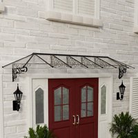 13â10 x 2â11 Palram Canopia Lily 4100 Black Clear Large Door Canopy (4.21m x 0.88m)