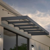 21% discount: 18â6 x 4â7 Palram Canopia Sophia XL 6000 Grey Clear Door Canopy (5.65m x 1.4m)
