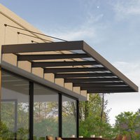 24â7 x 4â7 Palram Canopia Sophia XL 8000 Grey Clear Door Canopy (7.5m x 1.4m)