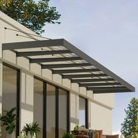 21% discount: 27'9 X 4'7 Palram Canopia Sophia XL 9000 Grey Clear Door Canopy (8.45m x 1.4m)