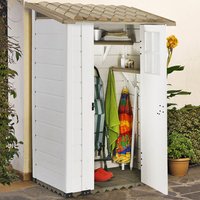 18% discount: 4' x 2'6 Shire Tuscany Evo 100 Plastic Garden Storage Shed (1.22m x 0.82m)