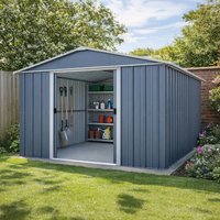 10' x 13' Yardmaster Castleton Anthracite Apex Metal Shed (3m x 3.9m)