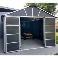 11' x 13.1' Palram Canopia Yukon Premium Dark Grey Skylight Apex Plastic Shed (3.32m x 3.93m)