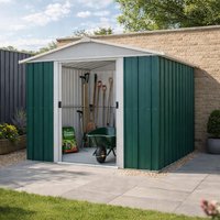 18% discount: 8' x 9' Yardmaster Green Apex Metal Shed (2.42m x 2.80m)