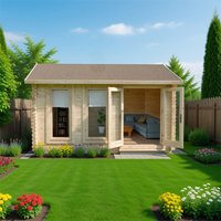 23% discount: Forest Chiltern 4m x 3m Log Cabin (34mm) - Single Glazed