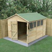 10% discount: 10' x 8' Forest Timberdale 25yr Guarantee Tongue & Groove Pressure Treated Double Door Apex Shed (3.05m x 2.61m)