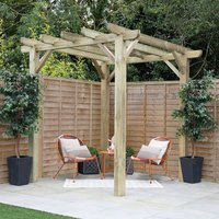 46% discount: 8' x 8' Forest Premium Ultima Wooden Garden Pergola (2.4m x 2.4m)