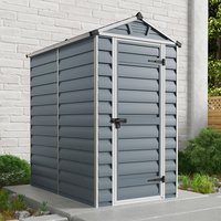 28% discount: 4' x 6' Palram Canopia Grey Skylight Apex Plastic Shed (1.21m x 1.77m)