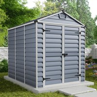 26% discount: 6' x 8' Palram Canopia Grey Skylight Apex Plastic Shed (1.85m x 2.29m)