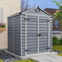 26% discount: 6' x 5' Palram Canopia Grey Skylight Apex Plastic Shed (1.85m x 1.54m)