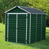 26% discount: 6' x 8' Palram Canopia Dark Green Skylight Apex Plastic Shed (1.85m x 2.29m)
