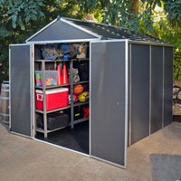 20% discount: 6' x 10' Palram Canopia Rubicon Multi-Wall Premium Dark Grey Plastic Shed (1.85m x 3.00m)