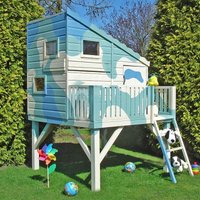 7% discount: 6' x 4' Shire Command Post Kids Wooden Platform Playhouse (1.69m x 2.22m)