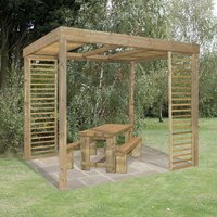 39% discount: Forest Dining Wooden Garden Pergola Kit with Panels 10'x8'