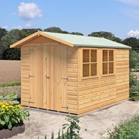 25% discount: 10' x 7' Shire Guernsey Double Door Wooden Garden Shed (3.35m x 2.2m)