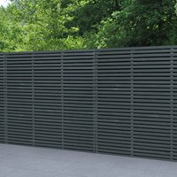 44% discount: Forest 6' x 6' Contemporary Grey Double Slatted Fence Panel (1.8m x 1.81m)