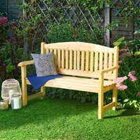 54% discount: 4x2 Wooden Garden Bench (1.2m x 0.6m): Forest Harvington 2 Seater Wooden Outdoor Bench