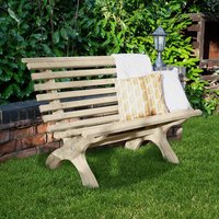 41% discount: Forest Kuba Curved Wooden Garden Bench 3'11 x 2'5 (1.20m x 0.74m)