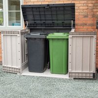 21% discount: Toomax Extra Large Grey 1200L Plastic Outdoor Garden Storage Unit / Wheelie Bin Store