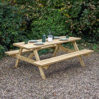 32% discount: Forest Large Rectangular Wooden Garden Picnic Table 5â11 x 5â3 (1.8m x 1.6m)