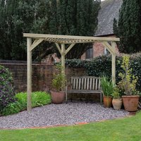 21% discount: Forest Slatted Wooden Corner Pergola 9'7 x 4'9 (2.9m x 1.5m)
