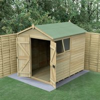 19% discount: 8' x 6' Forest Timberdale 25yr Guarantee Tongue & Groove Pressure Treated Double Door Apex Shed (2.46m x 2.03m)
