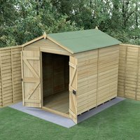 19% discount: 8' x 6' Forest Timberdale 25yr Guarantee Tongue & Groove Pressure Treated Windowless Double Door Apex Shed (2.46m x 2.03m)