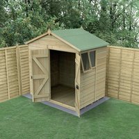 19% discount: 7' x 5' Forest Timberdale 25yr Guarantee Tongue & Groove Pressure Treated Double Door Apex Shed (2.33m x 1.58m)