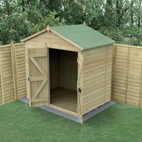 19% discount: 7' x 5' Forest Timberdale 25yr Guarantee Tongue & Groove Pressure Treated Windowless Double Door Apex Shed (2.33m x 1.58m)