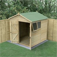 19% discount: 7' x 7' Forest Timberdale 25yr Guarantee Tongue & Groove Pressure Treated Double Door Apex Shed (2.33m x 2.17m)
